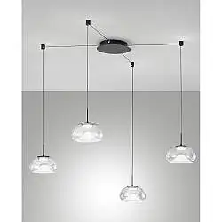 Luce a sospensione Brena Collezione BRENA 4 luci trasparente elegante e versatile