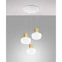 Kino Sospensione Bianco 3Luci Tonda
