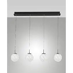 Lampadario Collezione Ariel Sospens Trasparente 4 luci Dimmerabile Metallo Vetro