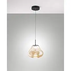 Deva Sospensione Ambra Lampada Nero 1 Luce Design Regolabile Collezione DEVA