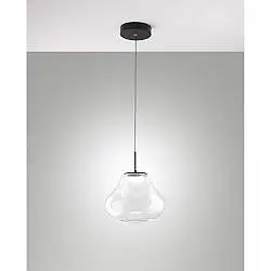 Deva Sospensione Trasparente Metallo e Vetro Collezione DEVA Nero Singola Luce