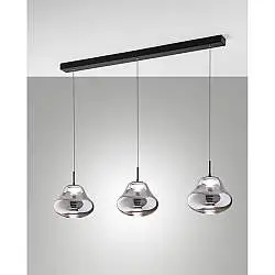 Deva Sospensione Fume 3 Luci Nero Design Moderno Alta Qualità Collezione DEVA