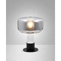 Flick Da Tavolo Fumè 1 Luce in Metallo Vetro Stile Moderno Collezione FLICK