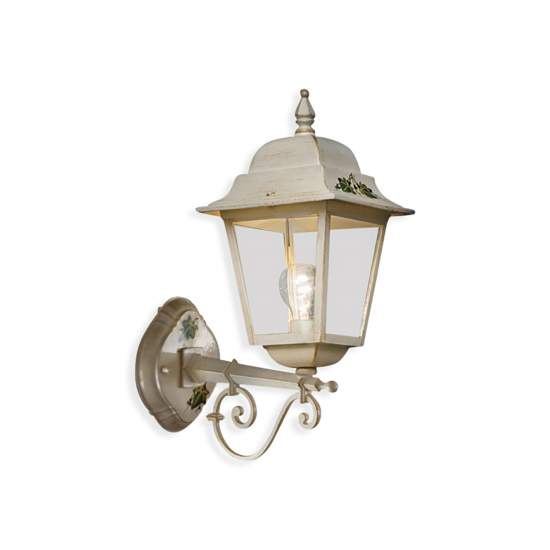 Applique Da Esterno Classica Gorizia Metallo Ceramica Bianco 1 Luce E27 A101-BO-04-DEC-UOO