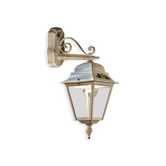 Applique Da Esterno Classica Gorizia Metallo Ceramica Bianco Sfumato 1 Luce E27 A102-BO-04-DEC-UOO