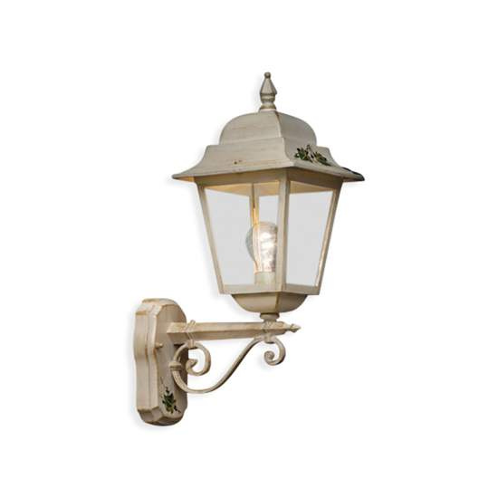 Applique Esterno Classica Gorizia Metallo E Ceramica Bianco Sfumato 1 Luce E27 A103-BO-04-DEC-UOO