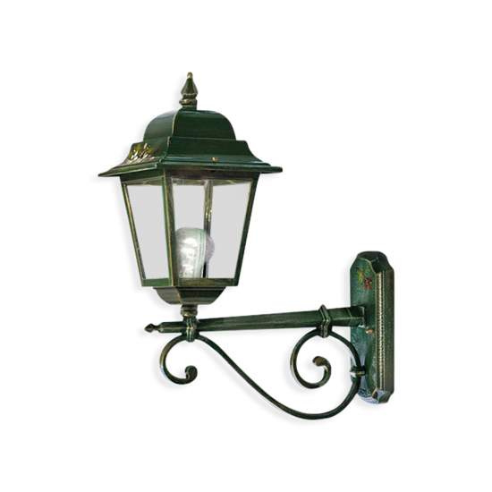Applique Esterno Classica Gorizia Metallo Ceramica Verde Sfumato Oro 1 Luce E27 A105-VO-56-DEC-FAR