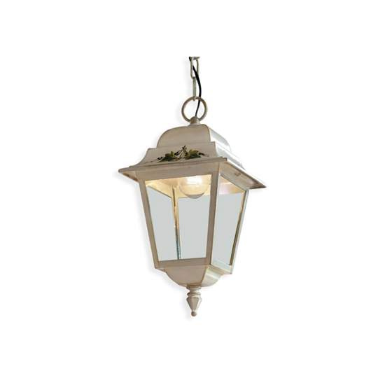 Sospensione Esterno Classica Gorizia Metallo Ceramica Bianco Sfumato 1 Luce E27 A106-BO-04-DEC-UOO