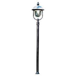 Palo Esterno Classico Bari Metallo E Ceramica Nero Sfumato Argento 1 Luce E27 Palo Esterno Classico Bari Metallo E Ceramica Nero Sfumato Argento 1 Luce E27