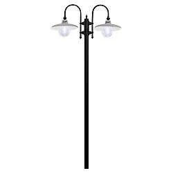 Palo Esterno Classico Campobasso Metallo E Ceramica Nero Sfumato Rame 2 Luci E27