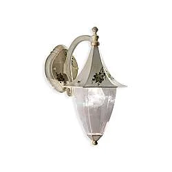 Applique Esterno Classica Arezzo Ferro E Ceramica Bianco Sfumato Oro 1 Luce E27