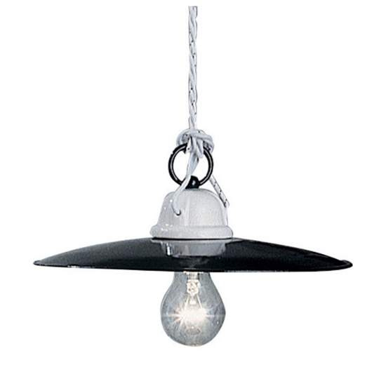Lampadario Industrial Potenza Ferro E Ceramica Nero Diam. 35Cm 1 Luce E27 C004