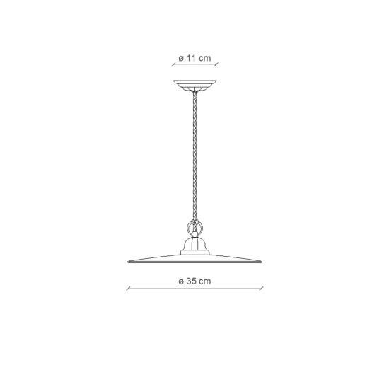 Lampadario Industrial Potenza Ferro E Ceramica Nero Diam. 35Cm 1 Luce E27 C004