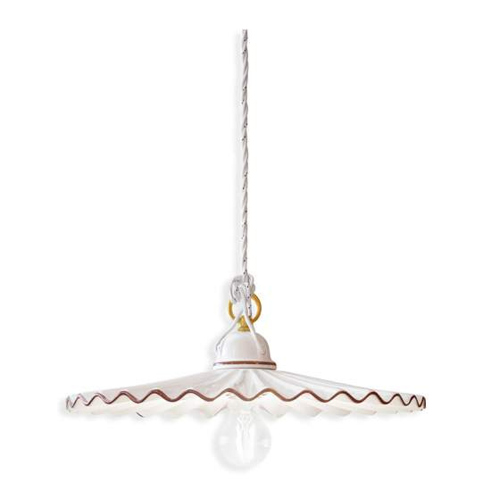 Sospensione Classica L'Aquila Ottone E Ceramica Decorato Diam. 41Cm 1 Luce E27 C009-OS-MA