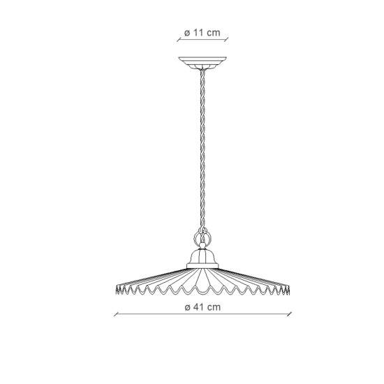 Sospensione Classica L'Aquila Ottone E Ceramica Decorato Diam. 41Cm 1 Luce E27 C009-OS-MA