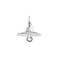Sospensione Classica L'Aquila Ceramica E Ottone Satinato 1 Luce E27 C010-OS-02