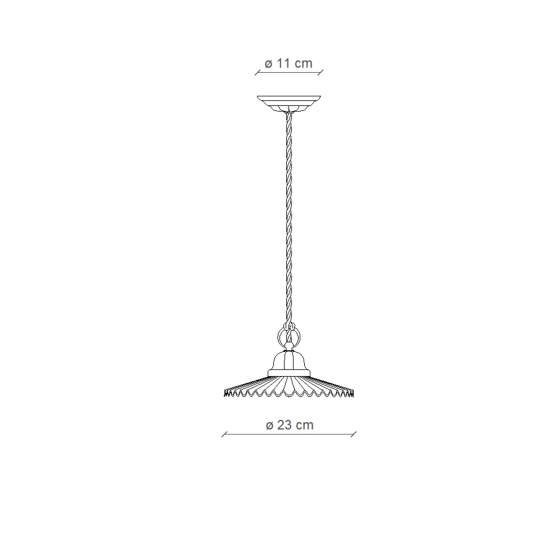 Sospensione Classica L'Aquila Ceramica E Ottone Satinato 1 Luce E27 C010-OS-02