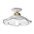 Plafoniera Classica Belluno Ceramica E Ottone Decorato Filo Blu 1 Luce E27 C033-OS-38-DEC-SOB