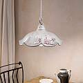 Lampadario Classico Belluno Ceramica E Ottone Satinato Decorato 1 Luce E27 C063-OS-70-DEC-FDP