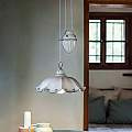 Lampadario Saliscendi Classico Belluno Ceramica E Ottone Decorato 1 Luce E27 C064-OS-33-DEC-SOO