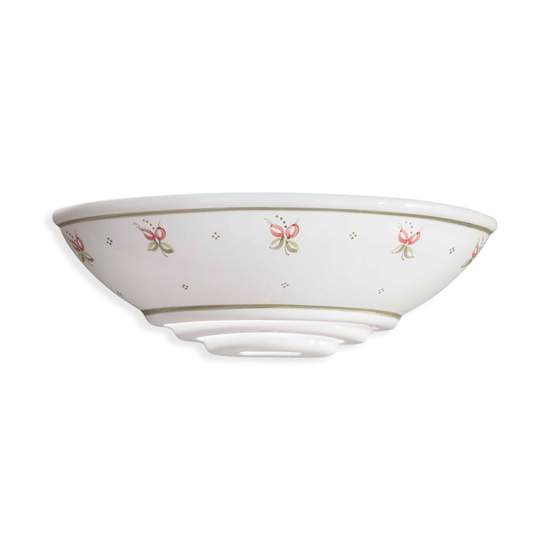 Applique Classica Trieste Bianco Decorato Filo Verde 1 Luce E27 C093-27-33-DEC-SOO