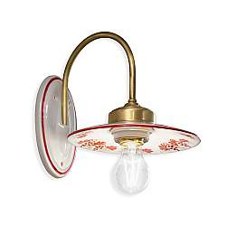 Applique Classica Asti Ferro E Ceramica Ottone Satinato Decorato 1 Luce E27 Applique Classica Asti Ferro E Ceramica Ottone Satinato Decorato 1 Luce E27