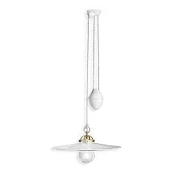 Lampadario Classico Asti Ferro E Ceramica Ottone Satinato Decorato 1 Luce E27