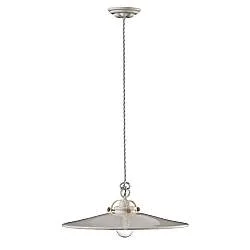 Lampadario Industrial Minimal B&W Metallo Smaltato Bianco 1 Luce E27 42Cm