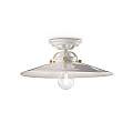 Plafoniera Industrial Minimal B&W Metallo Smaltato Bianco 1 Luce E27 31Cm C104-02