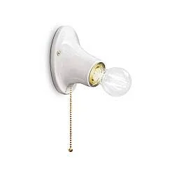 Applique Con Cordina Classica Trieste Bianco Lucido 1 Luce E27