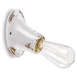 Applique Vintage Senza Diffusore Ceramica Bianco 1 Luce E27