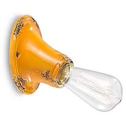 Applique Vintage Senza Diffusore Ceramica Giallo 1 Luce E27