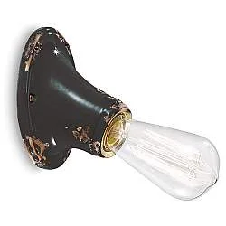 Applique Vintage Senza Diffusore Ceramica Nero 1 Luce E27