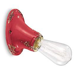 Applique Vintage Senza Diffusore Ceramica Rosso 1 Luce E27 Applique Vintage Senza Diffusore Ceramica Rosso 1 Luce E27