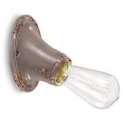 Applique Vintage Senza Diffusore Ceramica Tortora 1 Luce E27