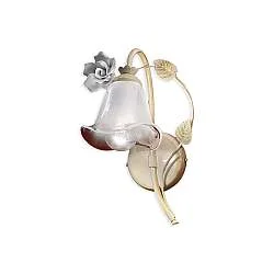 Applique Classica Siena Metallo E Ceramica Bianco Sfumato Oro 1 Luce E14