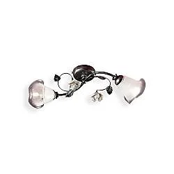 Plafoniera Classica Siena Metallo E Ceramica Nero Sfumato Argento 2 Luci E14