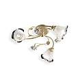 Plafoniera Classica Siena Metallo E Ceramica Bianco Sfumato Oro 3 Luci E14 C1184-3-BO-02