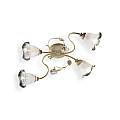 Plafoniera Classica Siena Metallo E Ceramica Bianco Sfumato Oro 4 Luci E14 C1184-4-BO-02