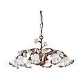 Lampadario Classico Siena Metallo E Ceramica Ruggine Decorato Lucido 8 Luce E14 C1185-8-RU-02