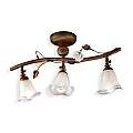 Plafoniera Classica Siena Metallo E Ceramica Ruggine Decorato Lucido 3 Luci E14 C1186-3-RU-02