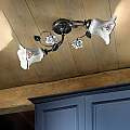 Plafoniera Classica Pisa Metallo E Ceramica Nero Sfumato Argento 2 Luci E14 C1204-2-NA-17-DEC-PEO