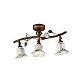 Plafoniera Classica Pisa Metallo E Ceramica Ruggine Sfumato Oro 3 Luci E14 C1206-3-RU-13-DEC-COO