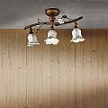 Plafoniera Classica Pisa Metallo E Ceramica Ruggine Sfumato Oro 3 Luci E14 C1206-3-RU-13-DEC-COO