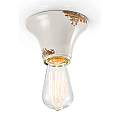 Plafoniera Vintage Tonda Piccola Ceramica Bianca 1 Luce E27 C132-VIB