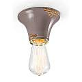 Plafoniera Vintage Tonda Piccola Ceramica Tortora 1 Luce E27 C132-VIT