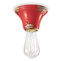 Plafoniera Vintage Tonda Media Ceramica Rossa 1 Luce E14 C133-VIR