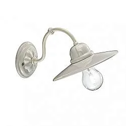 Applique Vintage B&W Metallo Smaltato Bianco 1 Luce E27