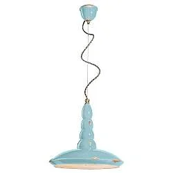 Lampadario Vintage Vague Vintage Ferro E Ceramica Azzurro 1 Luce E27 40Cm