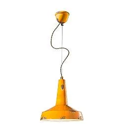 Lampadario Vintage Vague Vintage Ferro E Ceramica Giallo 1 Luce E27 35Cm